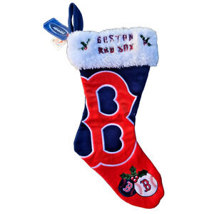 Boston Red Sox Christmas Stocking Baseball Holiday Xmas Stocking Red & Blue
